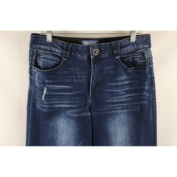 Democracy Jeans Women 14 Blue AB Solution Vintage Stretch Distressed Denim 32x30 - Picture 2 of 11